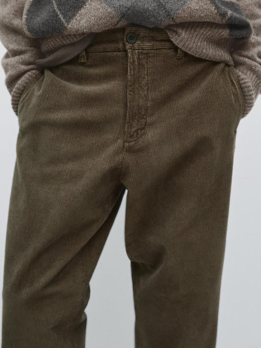 Straight-leg corduroy trousers