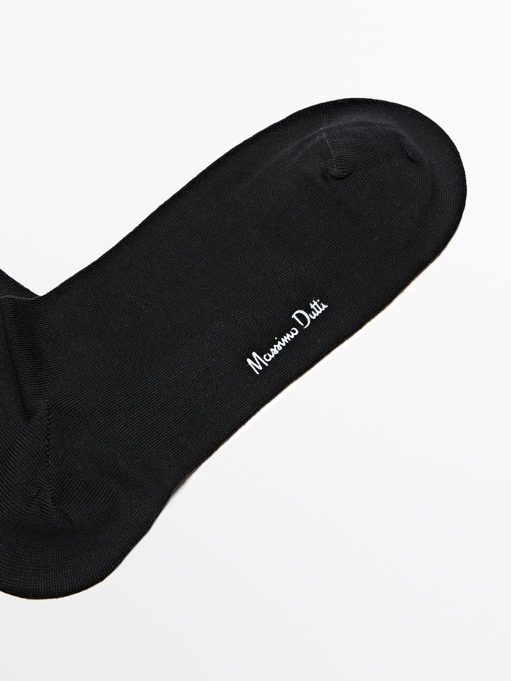 Mercerised cotton blend long socks