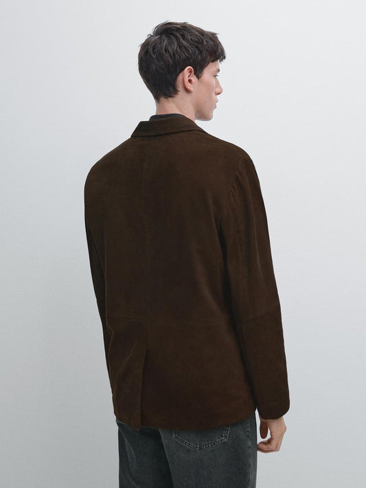 Nubuck leather blazer