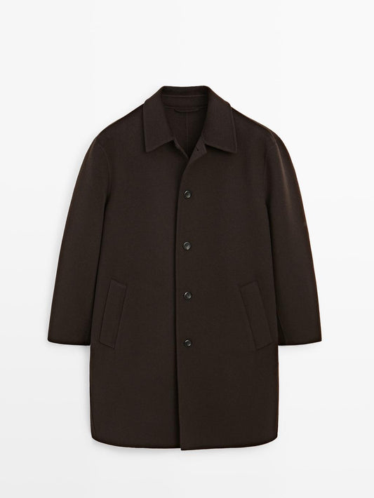 Long wool blend coat