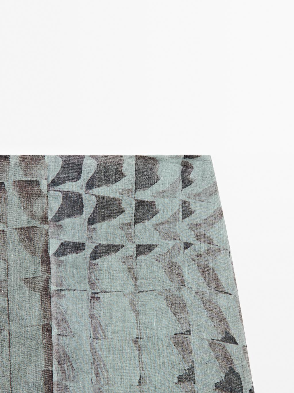 Printed midi skirt with gathered detail