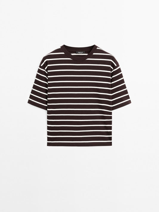 Striped 100% cotton T-shirt