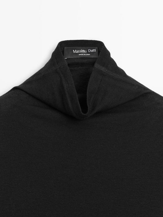 Long sleeve lyocell and wool blend T-shirt