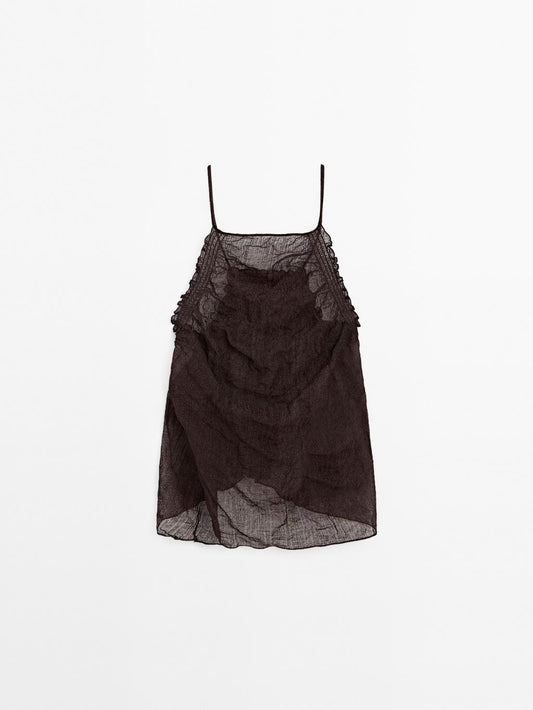 Open back halter top