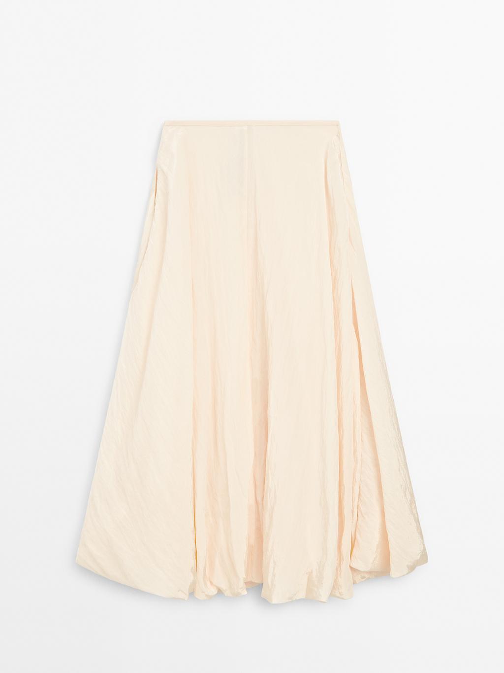 Crinkle-effect balloon midi skirt - STUDIO