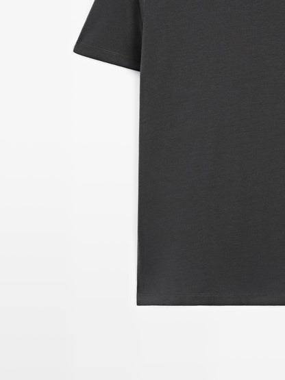 Short sleeve wool blend T-shirt