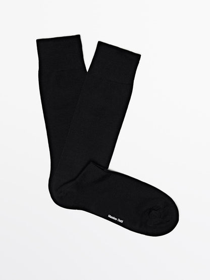 Mercerised cotton blend long socks