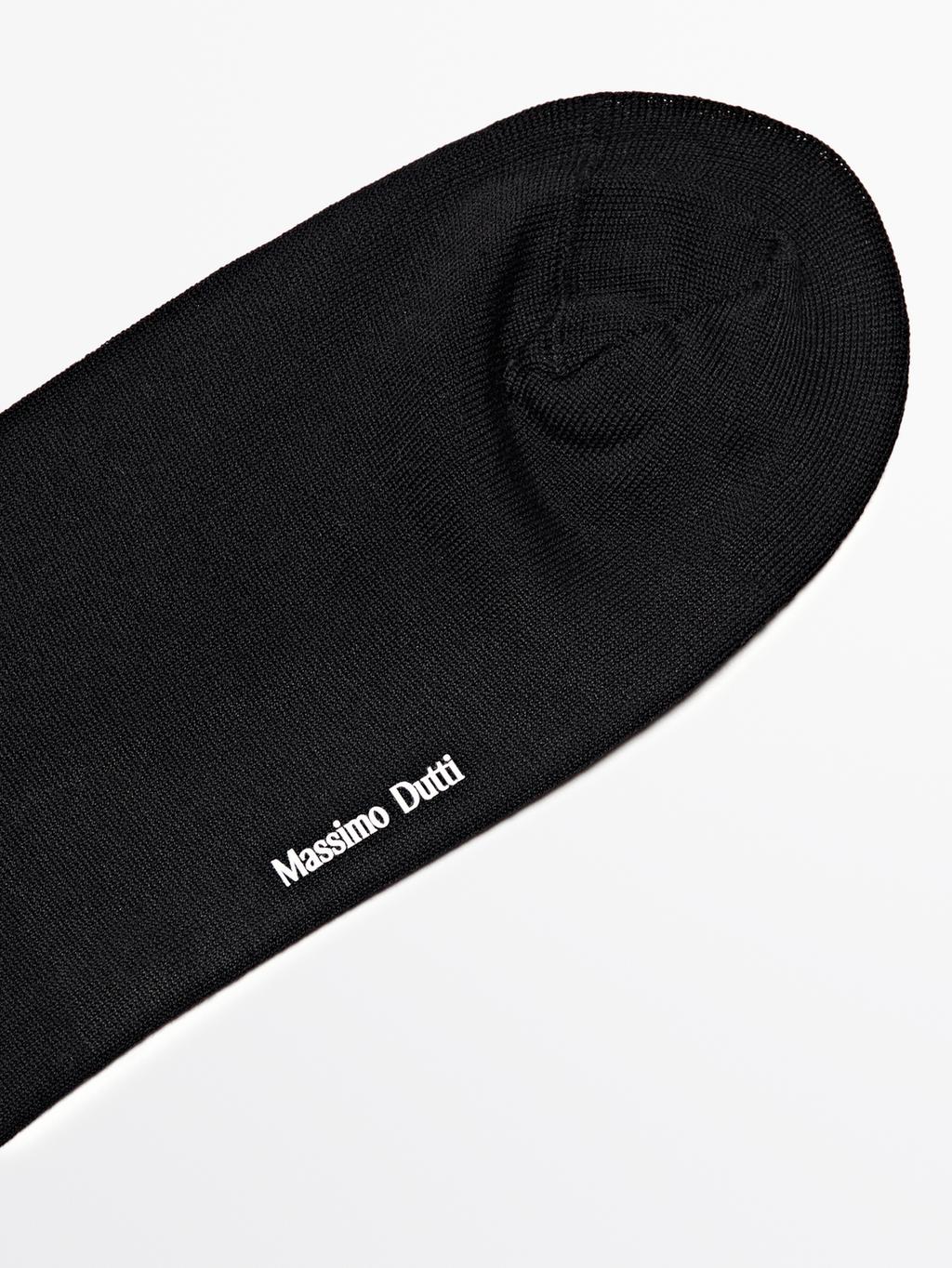 Mercerised cotton blend long socks