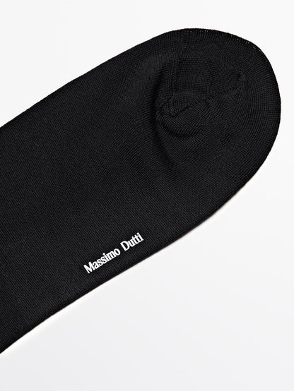 Mercerised cotton blend long socks