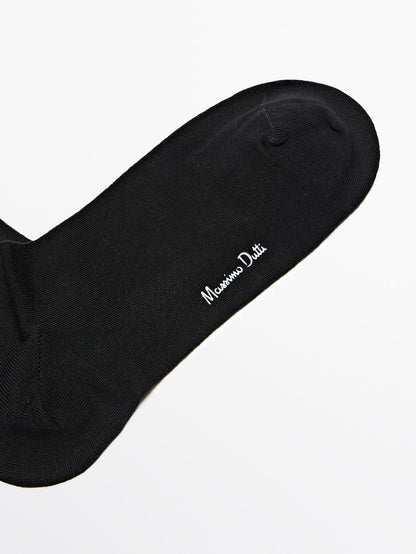 Mercerised cotton blend long socks
