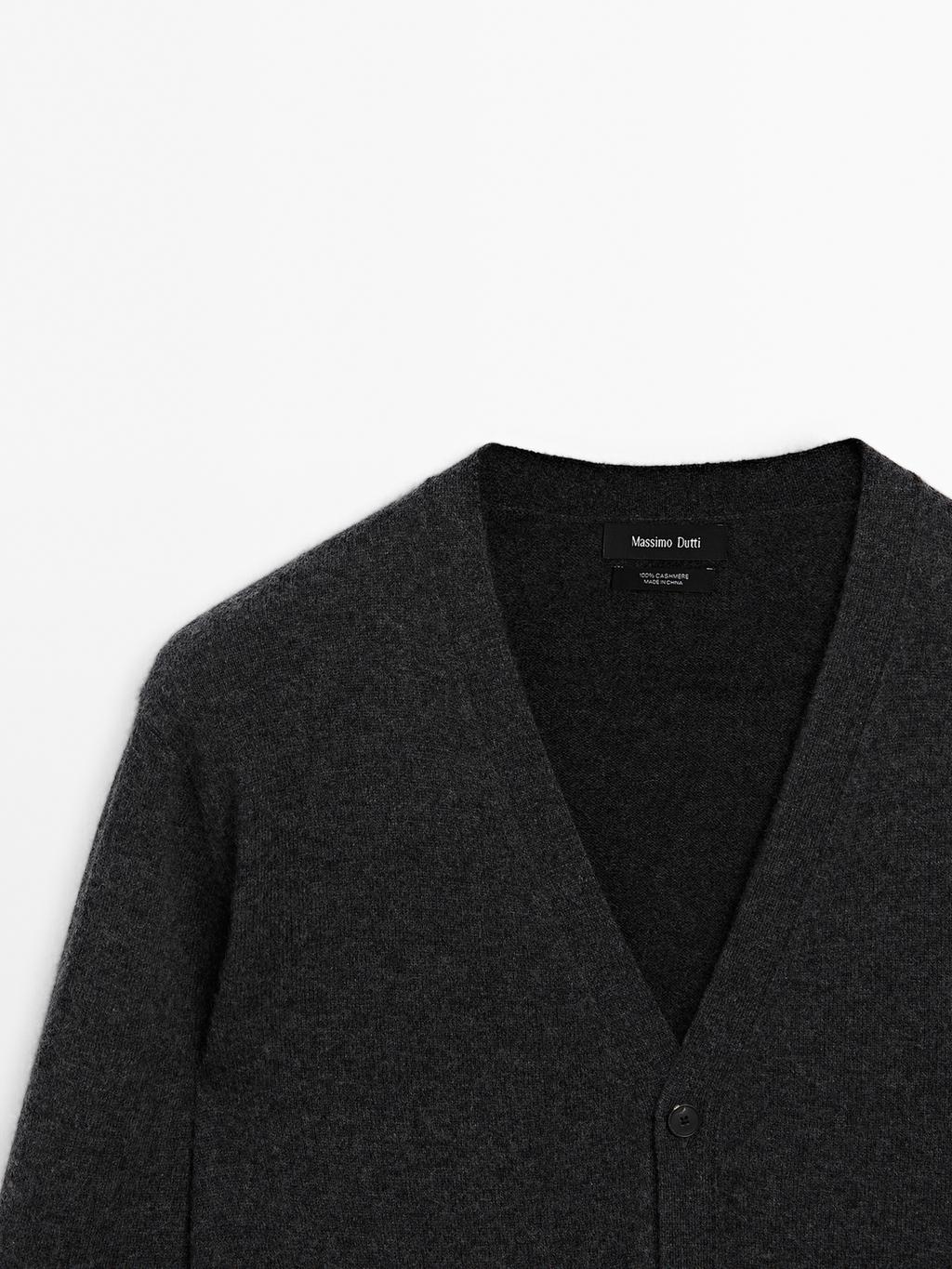 100% cashmere V-neck cardigan