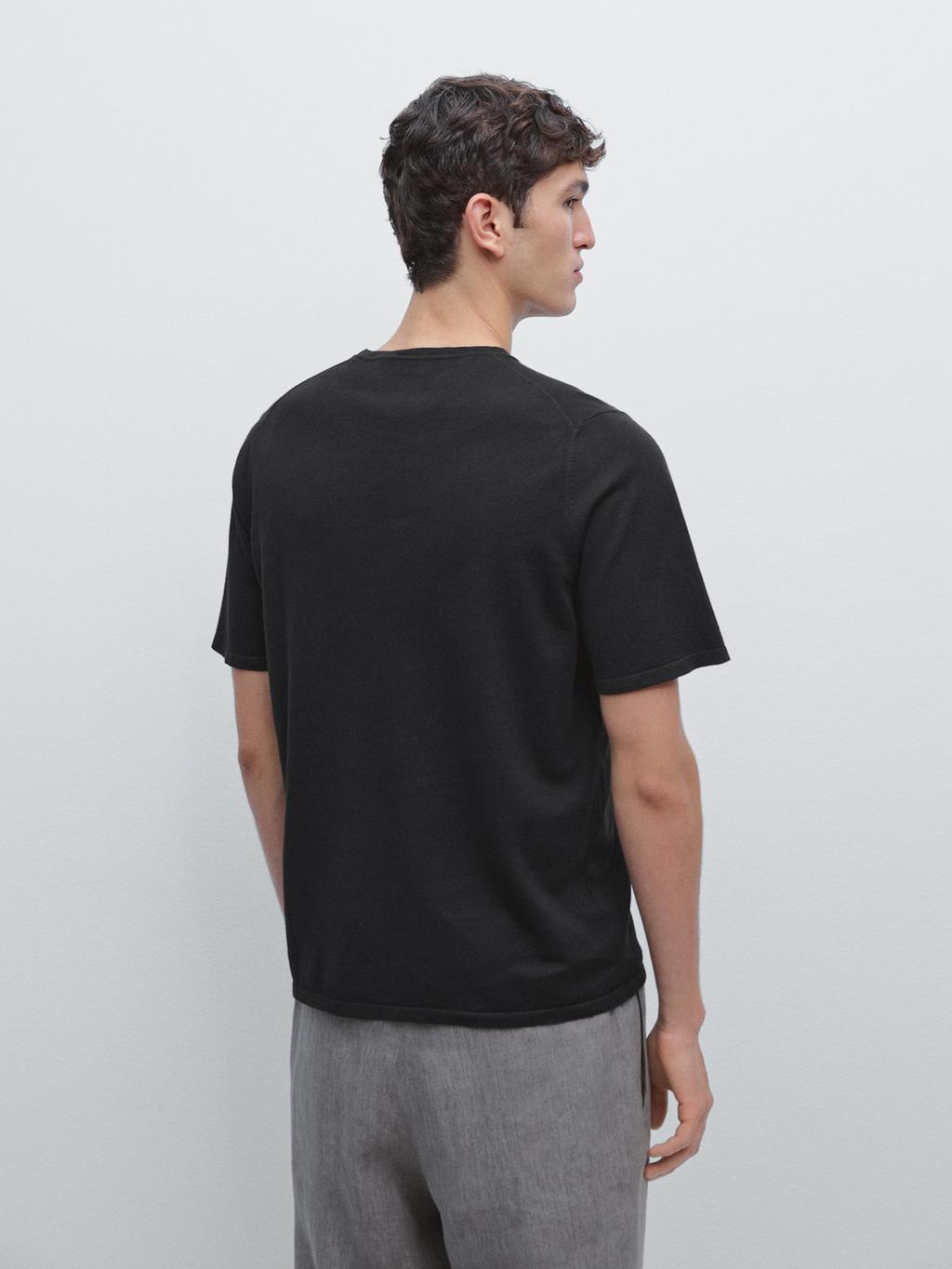 Cotton blend knit T-shirt