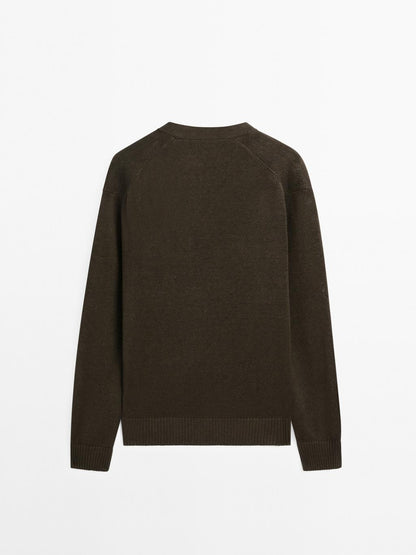 Knit linen blend cardigan