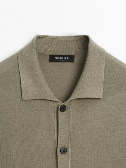 Cotton blend knit cardigan