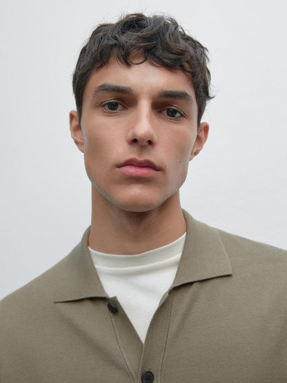 Cotton blend knit cardigan