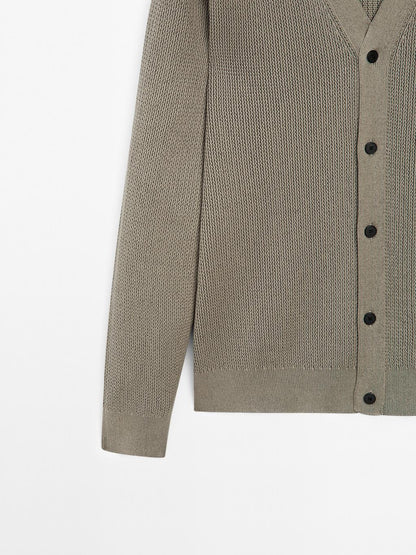 100% cotton knit cardigan