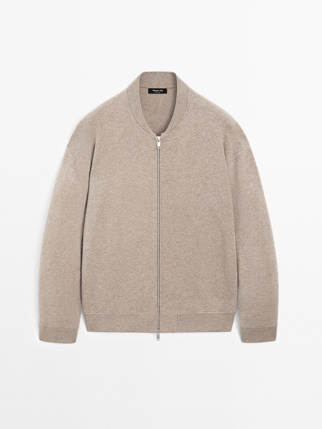 Bomber-style knit cardigan