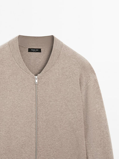 Bomber-style knit cardigan