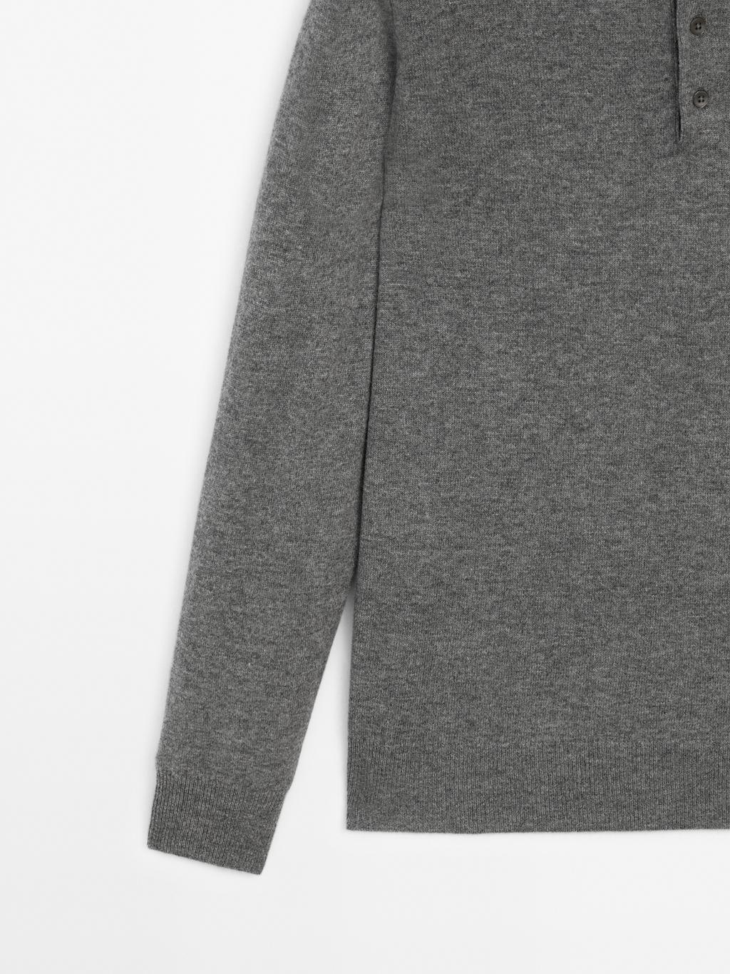 Wool blend knit polo jumper