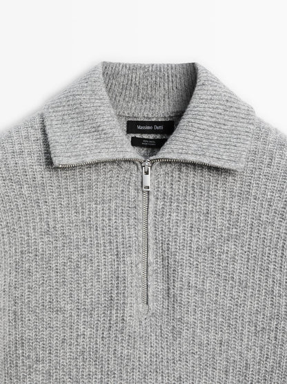 100% wool mock neck jumper