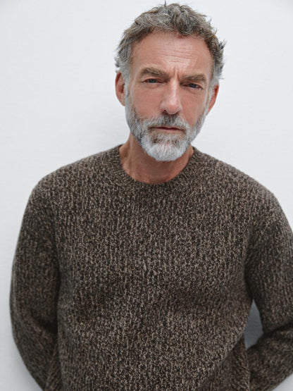 Crew neck sweater in 100% wool