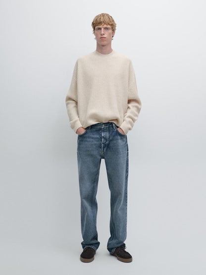 Crew neck ribbed sweater