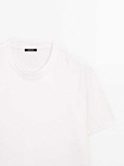 Short sleeve linen blend T-shirt