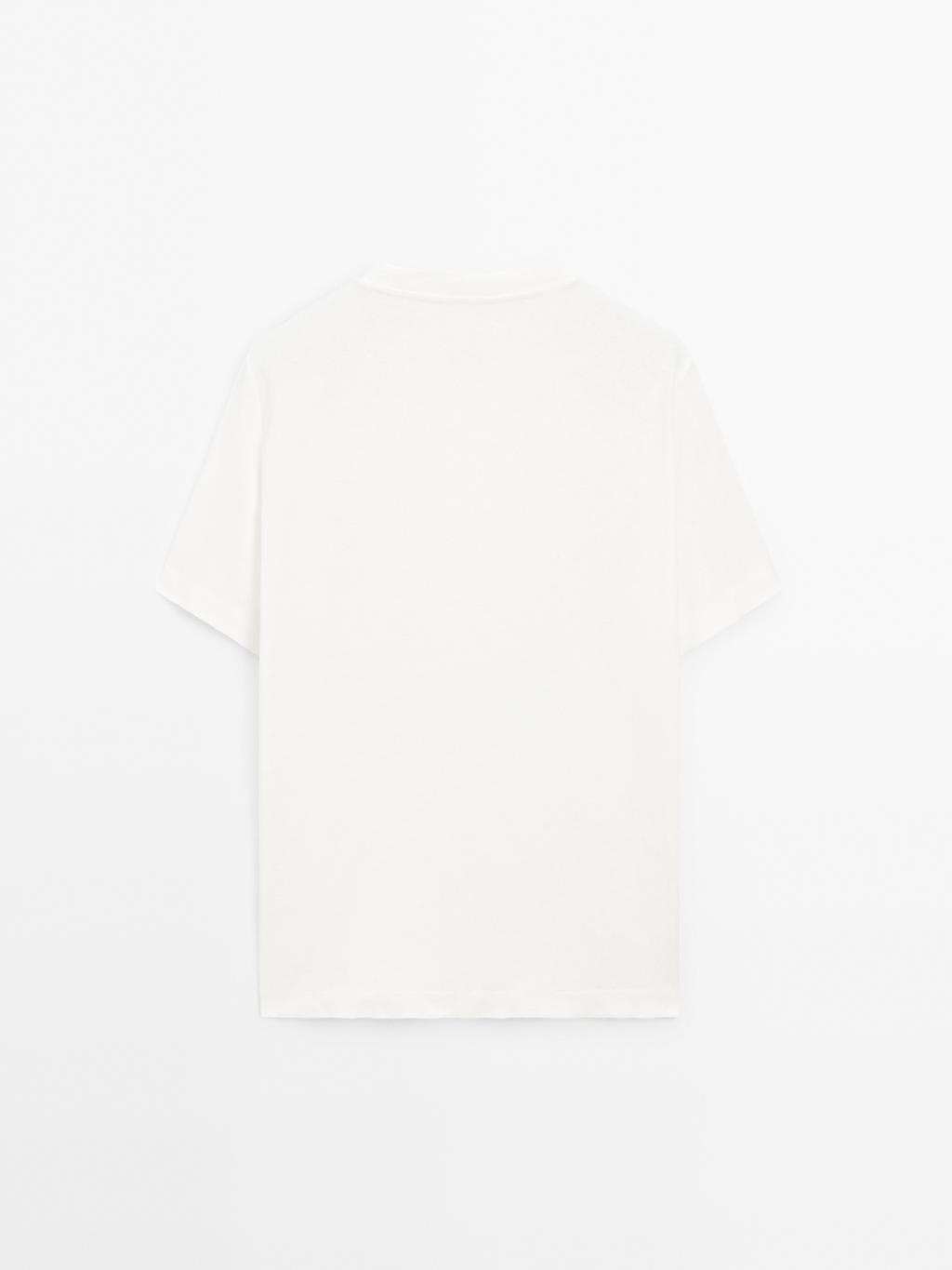 Short sleeve linen blend T-shirt