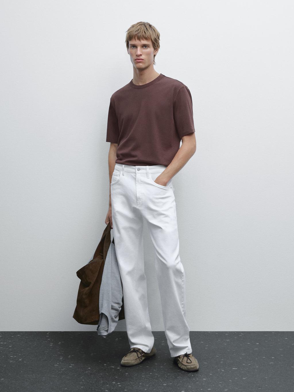 Short sleeve cotton blend T-shirt