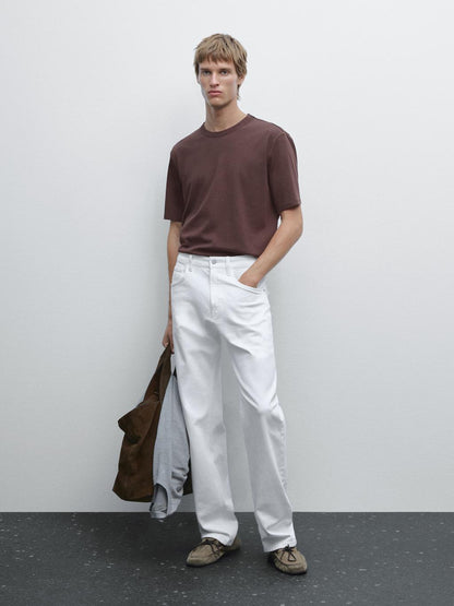 Short sleeve cotton blend T-shirt