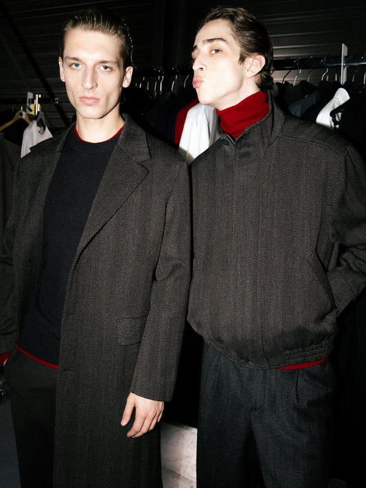 Wool blend herringbone bomber jacket - LIMITED