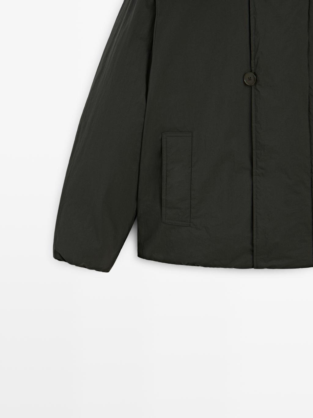 Short puffer parka in a feather and down blend