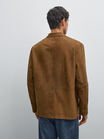 100% nubuck leather blazer