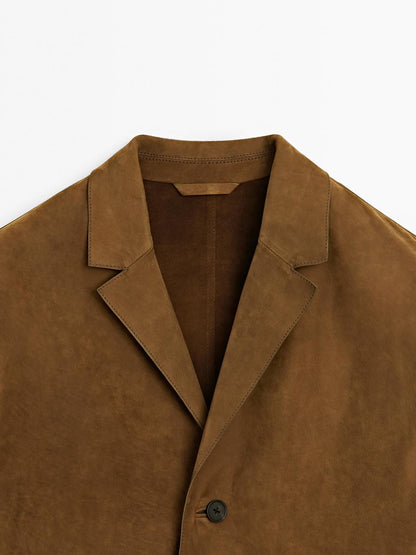 100% nubuck leather blazer
