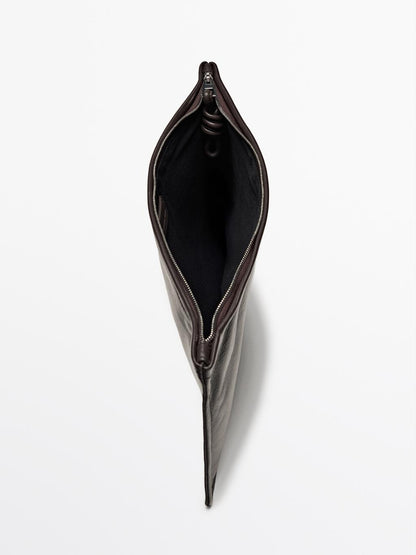 Small nappa leather pouch bag with knot