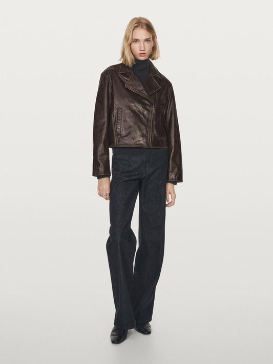 Nappa leather biker jacket