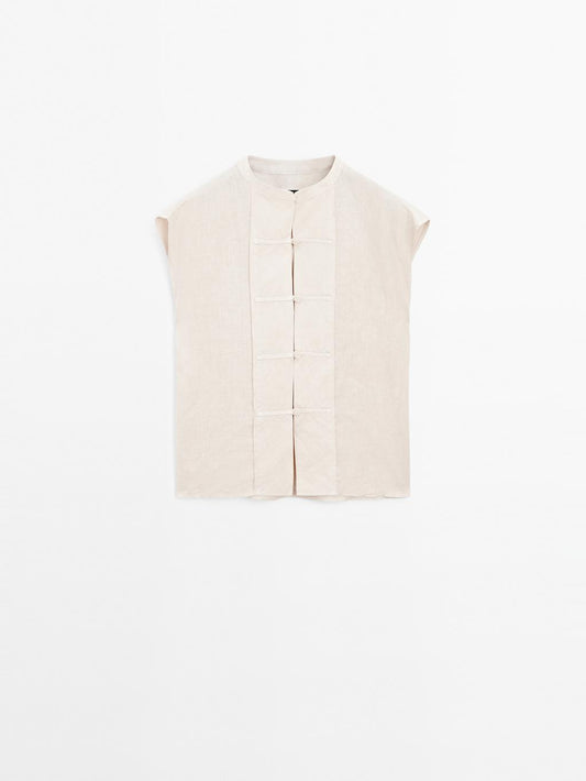 Waistcoat with buttoned chest detail