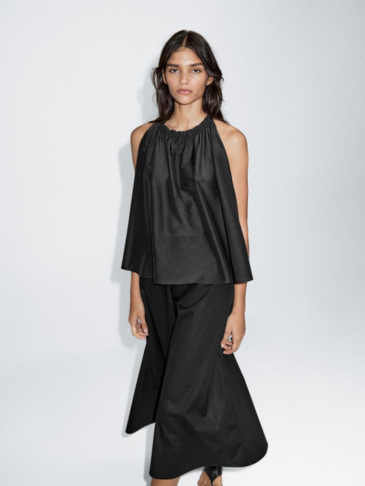 Midi skirt with waistband detail