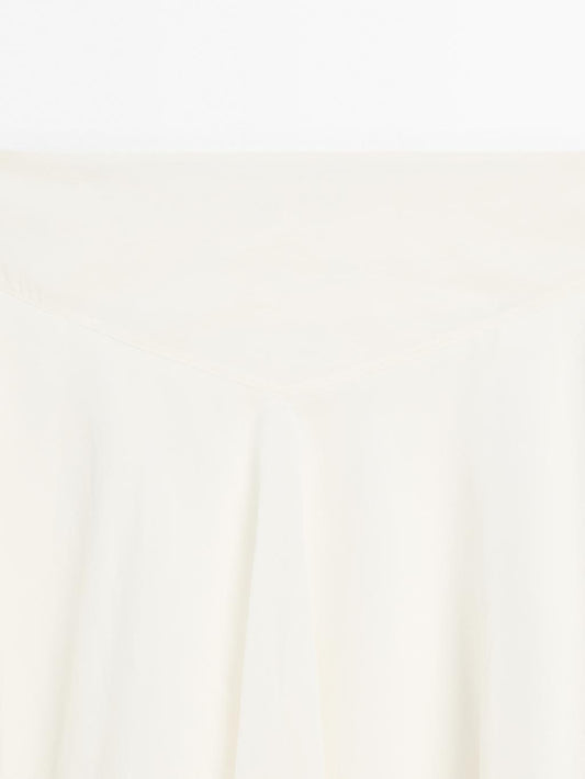 Midi skirt with yoke and flounce