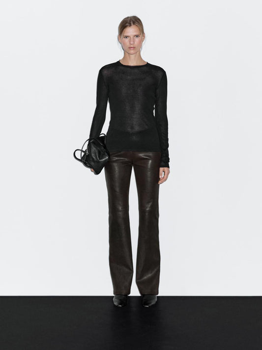 Nappa leather leggings