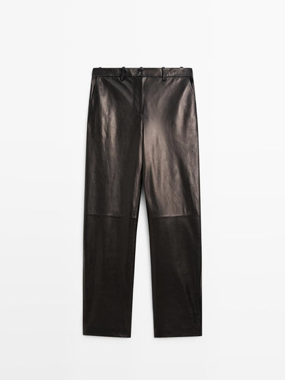 Wide-leg nappa leather trousers - LIMITED