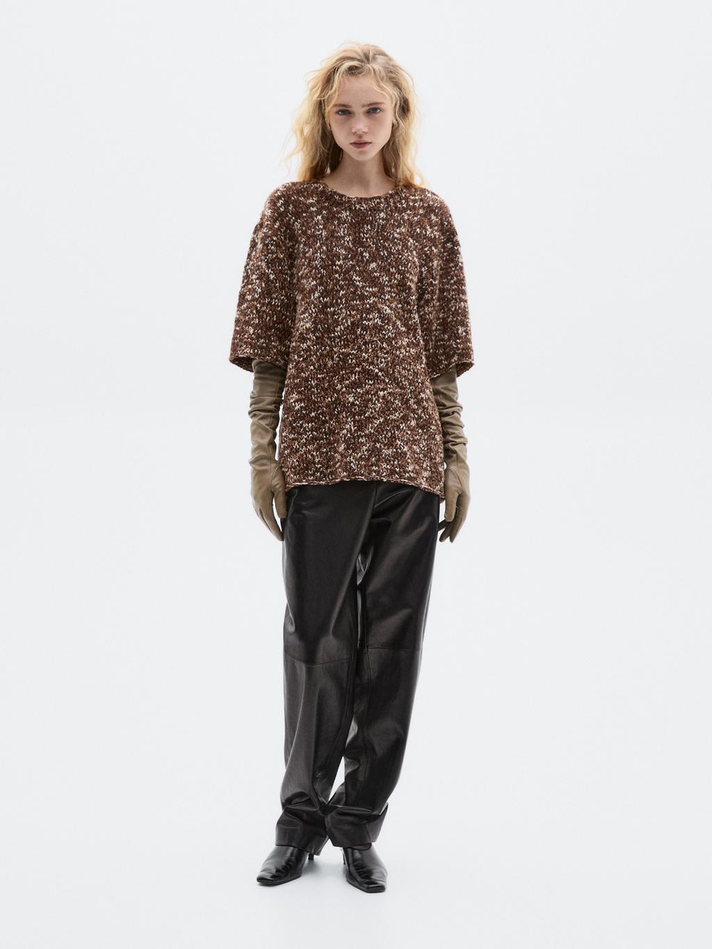 Wide-leg nappa leather trousers - LIMITED