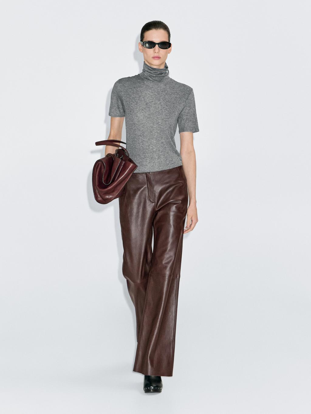Nappa leather trousers