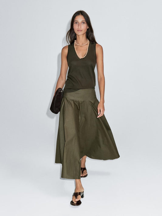 100% cotton strappy V-neck T-shirt