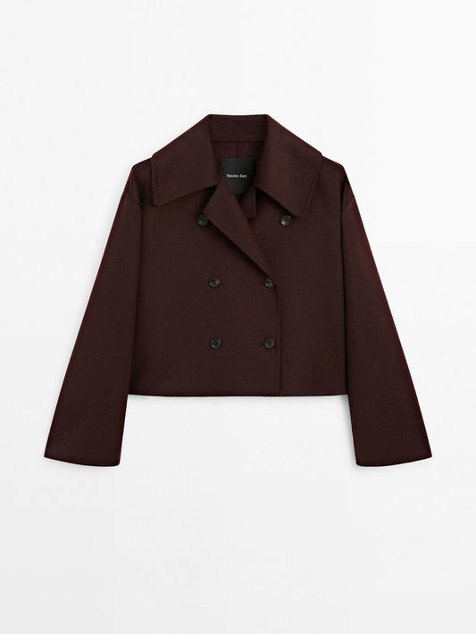 Short wool blend coat