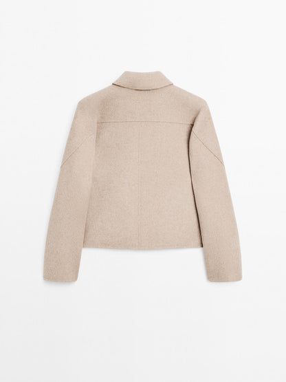 Cropped wool blend jacket