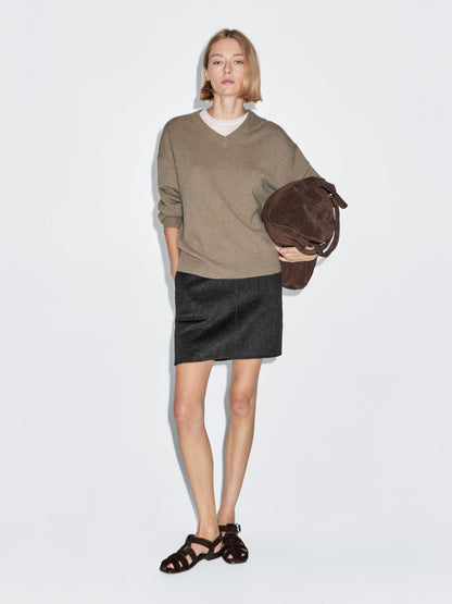 Short faux fur skirt