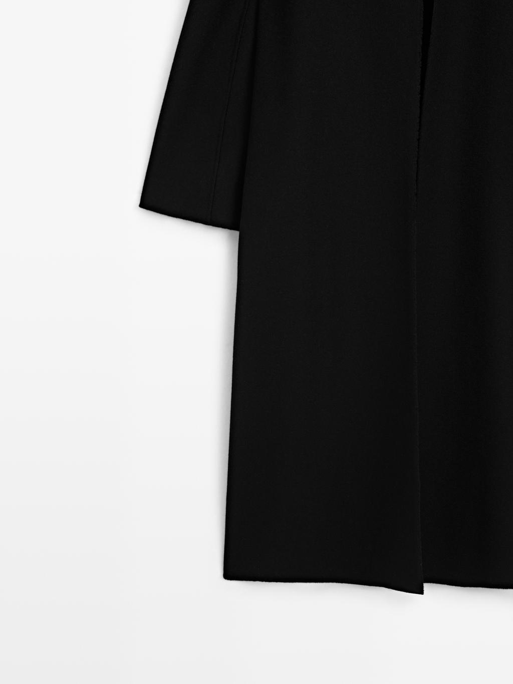 Long coat with stand collar