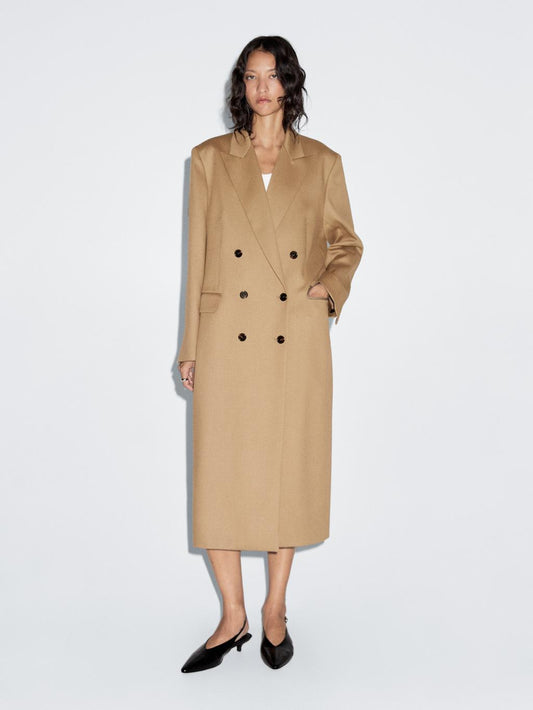 100% wool long coat
