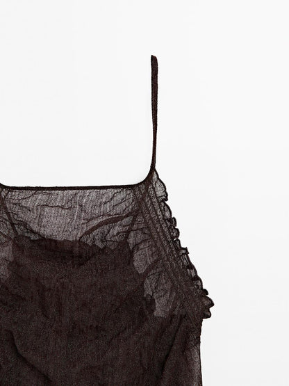 Open back halter top